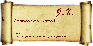 Joanovics Károly névjegykártya