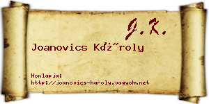 Joanovics Károly névjegykártya