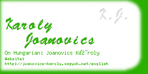 karoly joanovics business card